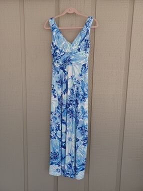 Lilly Pulitzer Sloane Dress Size S Preppy Sleeveless Coastal Blue Catch N Keep